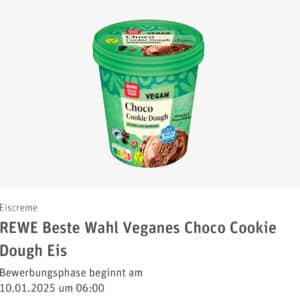 REWE Produkttest - REWE Beste Wahl Veganes Choco Cookie Dough Eis