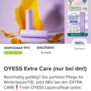 100% Cashback auf Oyess Extra Care (nur bei dm) bei Marktguru