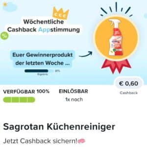 0,50€ Cashback auf Sagrotan Küchenreiniger