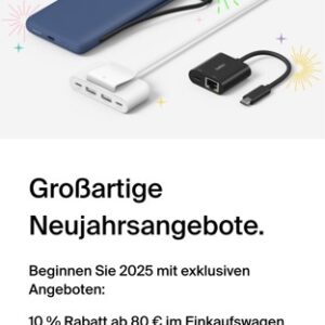 [Belkin] Staffelrabatt von 10% ab 80€ / 15% ab 160€ / 20% ab 180€ auch auf bereits reduzierte Artikel