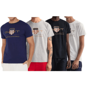 2x GANT 👕 Herren Logo Shirt in vers. Größen und Farben - Weiß, Grau, Schwarz oder Navy für 40€ (statt 65€)