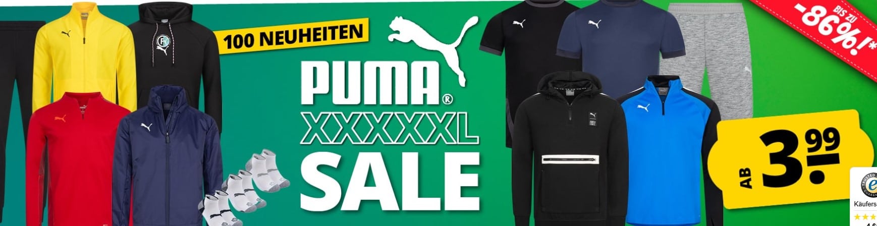 Banner vom XXXXXL Puma Sale bei SportSpar 