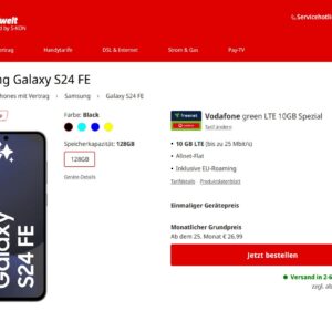 Samsung Galaxy S24 FE mit Vertrag ab 17,99 EUR