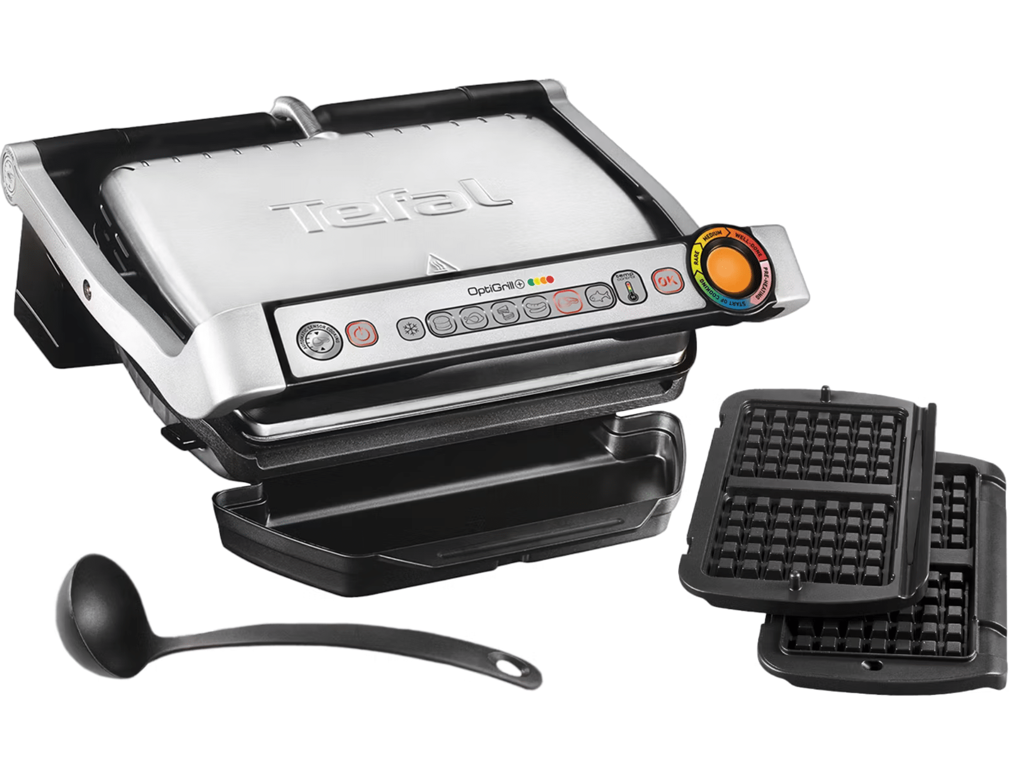 Thumbnail Tefal OptiGrill+ GC716D mit Waffelplatten & Schöpfkelle