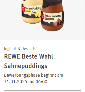 REWE Produkttest – REWE Beste Wahl Sahnepuddings