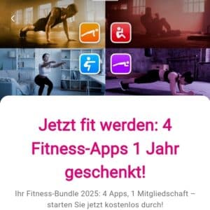 Magenta Moments (Telekom App) - 4 Fitness-Apps 1 Jahr geschenkt