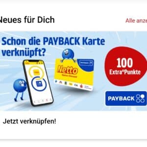 Verknüpfung netto App mit Paypack: 100 Punkte !   ACHTUNG * NEU * ÄNDERUNG !!!