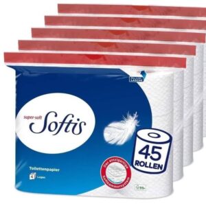 🧻 Softis 4-lagiges Toilettenpapier 45 Rollen für 18,94€ (statt 28€)