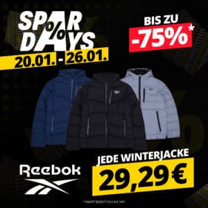 Reebok Stretch Puffer Herren Winterjacke für 34,24€ inkl. Versand