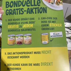 gratis kleine Dose Gemüse zu jedem Bonduelle Salat bei rewe 56068 (regional)