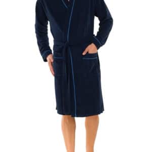 Schiesser Herren Bademantel in blau für 39,90€ (statt 54,90€)