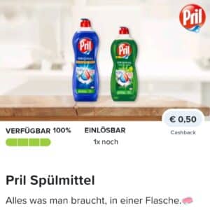 0,50€ Cashback auf Pril Spülmittel bei Marktguru