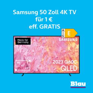 Eff. Gratis 🔥 Samsung 50 Zoll 4K Smart-TV für 1€ + 10GB 5G Allnet für 17,99€/Monat (Blau Allnet S | o2)