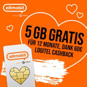 Erstes Jahr eff. GRATIS: 5GB LTE Vodafone Allnet für 4,99€/Monat + 0€ AP + 60€ Logitel-Cashback (allmobil Flat M powered by otelo)