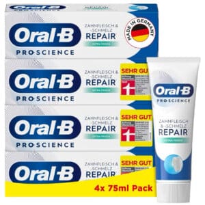 Oral-B Pro-Science Zahnfleisch & -schmelz Repair Zahnpasta 4x75ml für 10,92€(statt 13,99€)