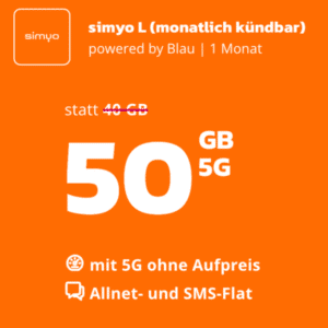 🤩 5G/LTE Handy Allnets 👉 50GB für 9,99€  🤝 oder 10GB für 4,99€ | 20GB für 6,99€ | 35GB für 7,99€  - simyo im o2-Netz