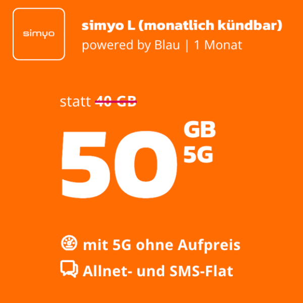 Thumbnail 🤩 5G/LTE Handy Allnets 👉 50GB für 9,99€  🤝 oder 10GB für 4,99€ | 20GB für 6,99€ | 35GB für 7,99€  - simyo im o2-Netz