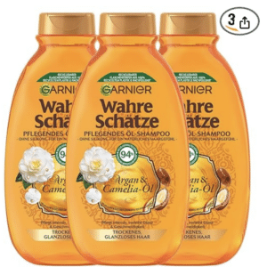 🧴Garnier Wahre Schätze Pflegendes Öl-Shampoo Argan- & Camelia-Öl, 3 x 250 ml