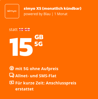 Thumbnail 🤩 5G/LTE Handy Allnets 👉 15GB für 4,99€  🤝 oder 20GB für 6,99€ | 35GB für 7,99€ | 40GB für 9,99€ | 50GB für 14,99€ - simyo im o2-Netz