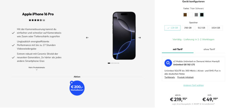 Apple iPhone 16 Pro mit Allnet
