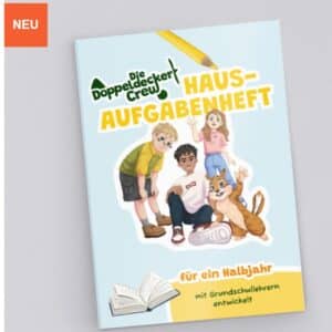 📝Doppeldecker Crew Hausaufgabenheft für Kinder im Grundschulalter gratis❗