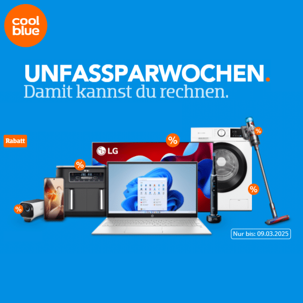 Thumbnail Coolblue Unfassparwochen – z.B. Tefal Heißluftfritteuse für 149€ (statt 182€)