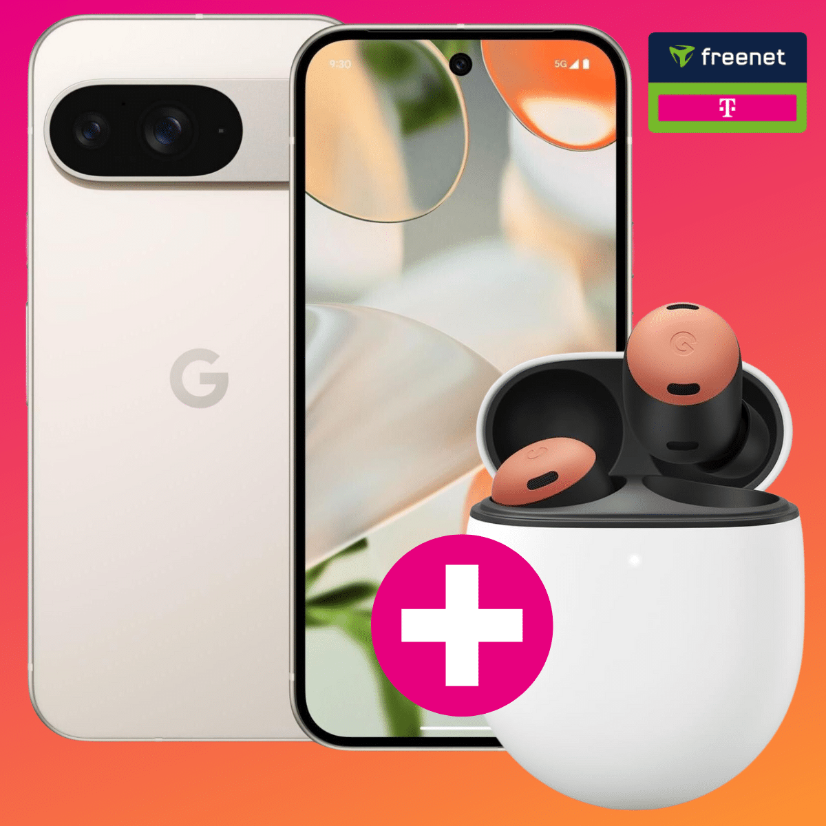 Thumbnail Eff. GRATIS &amp; mit Pixel Buds Pro Series! 🤩 Google Pixel 9 (128GB) für 99€ + 20GB 5G &amp; LTE Telekom Allnet für 19,99€/Monat + 50€ Wechselbonus (Telekom Allnet Flat)