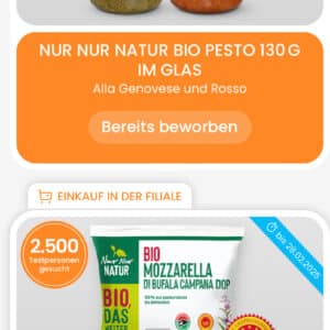 Aldi Süd Testerclub: Nur Nur Natur Bio Pesto und Nur Nur Natur Bio Büffelmozzarella