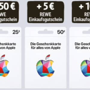 Rewe: Apple Geschenkkarten mit 10% Rewe