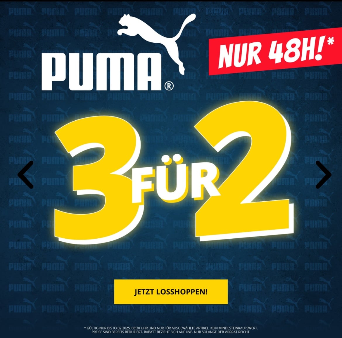 Thumbnail 🔥 Sportspar: PUMA 3 für 2 Aktion - nur bis morgen früh