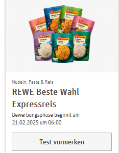 REWE Produkttest - REWE Beste Wahl Expressreis