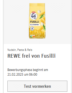 REWE Produkttest - REWE frei von Fusilli