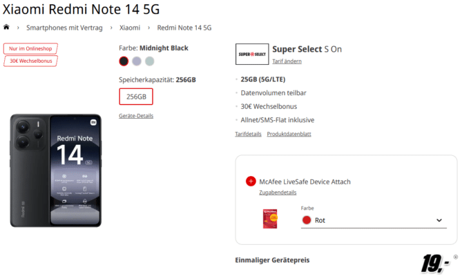 Xiaomi Redmi Note 14 5G Handyvertrag