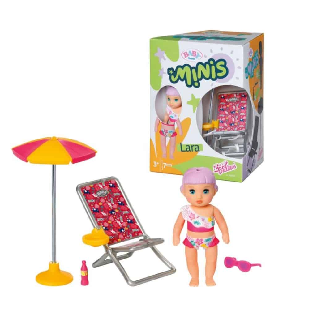 Thumbnail ⛱️ BABY born Minis Sonnenstuhl-Spielset mit Minis-Puppe Lara und Liegestuhl für 3,70€ (statt 10€)