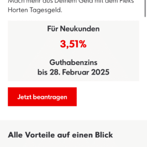 Bei der BANK von IKEA !!! 3,51 % Tagesgeld bis 28.2.25 und danach 3,41 % bis auf weiteres