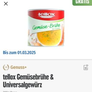 tellox Gemüsebrühe & Universalgewürz ab 15 € MEW gratis mit der Edeka-App (Edeka Südbayern)