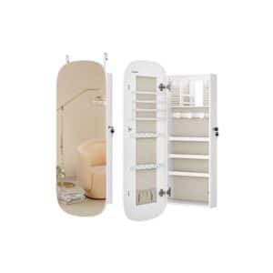 SONGMICS Wandschrank mit Spiegel Oberfläche in Weiß für 64,99€ (statt 92€)