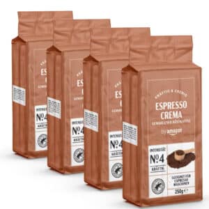 4x 250g by Amazon Gemahlener Kaffee Espresso Crema für 7,64€ (statt 11,41€)