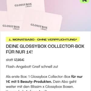 Glossybox by Blissim 🎁 1. Box nur 1€