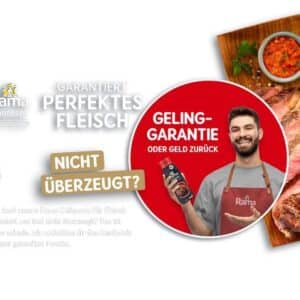 Rama Culinesse für Fleisch Geld zurück bei Unzufriedenheit