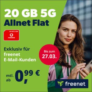 💌 20GB Vodafone Allnet Flat für 4,99€/Monat (statt 20€) + freenet Mail Basic