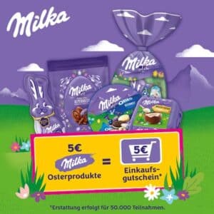 Milka Osterprodukte für 5€ kaufen, 5€ Einkaufsgutschein erhalten! 🐰