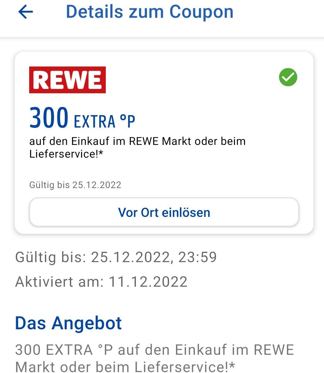 300 Extrapunkte geschenkt Anmeldung des Rewe Bonus Coupon