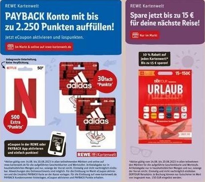 REWE: 500 Payback-Extrapunkte \