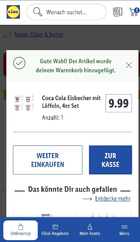 😎 4er Löffeln Eisbecher Set Coca für Cola mit 5,99€