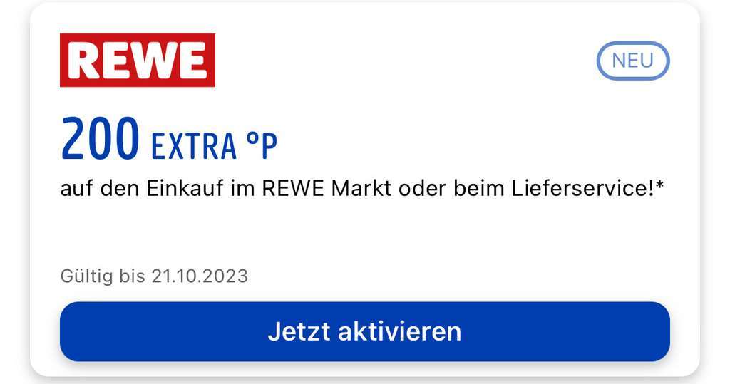 200 Extra Payback Punkte Coupon für die (Wieder)Verknüpfung von REWE