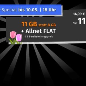 PremiumSIM: o2 Allnet-Flat mit 11GB LTE Datenvolumen für 11,11€ mtl. (3 monatlich kündbar)