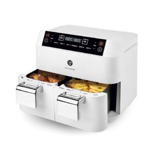 eBay: Kochwerk Heißluft Fritteuse Friteuse XL Air Fryer Ofen Edelstahl Doppelkorb 2x 3,8L 2400W (€109,99 statt €149.99)