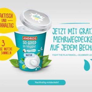 GRATIS &#034;Mehrwegdeckel&#034; (spülmaschinenfest) von &#034;Andros SO GOOD So Veggie&#034;