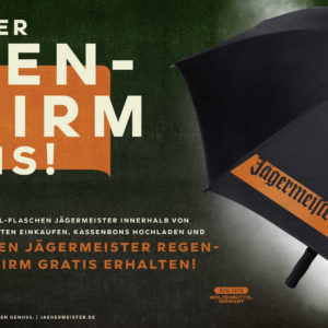 Jägermeister kaufen und exklusiven Regenschirm gratis erhalten